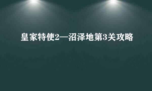 皇家特使2—沼泽地第3关攻略