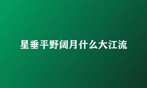 星垂平野阔月什么大江流