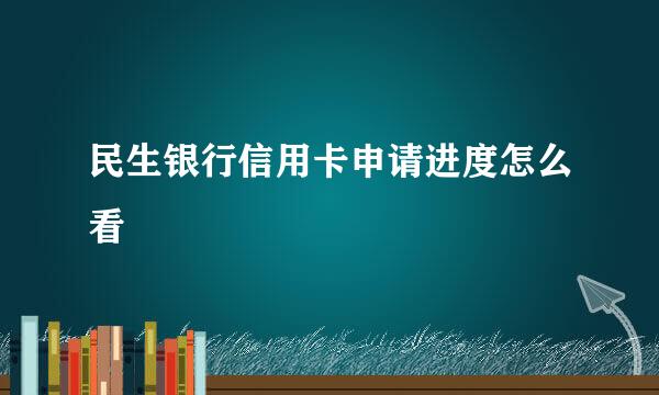 民生银行信用卡申请进度怎么看