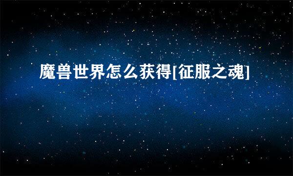魔兽世界怎么获得[征服之魂]