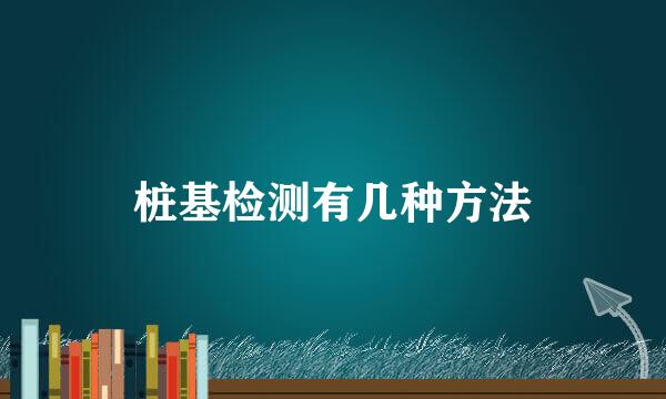 桩基检测有几种方法