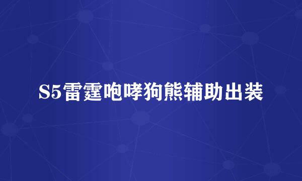 S5雷霆咆哮狗熊辅助出装
