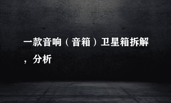 一款音响（音箱）卫星箱拆解，分析