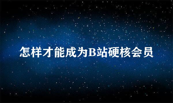 怎样才能成为B站硬核会员
