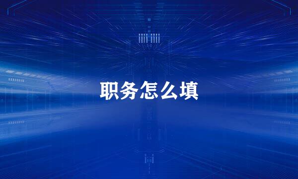 职务怎么填