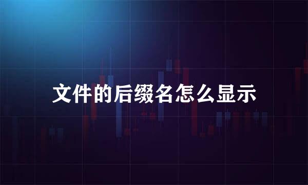 文件的后缀名怎么显示