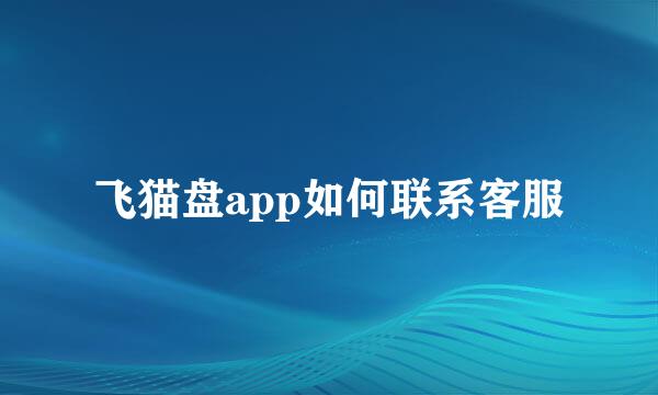飞猫盘app如何联系客服