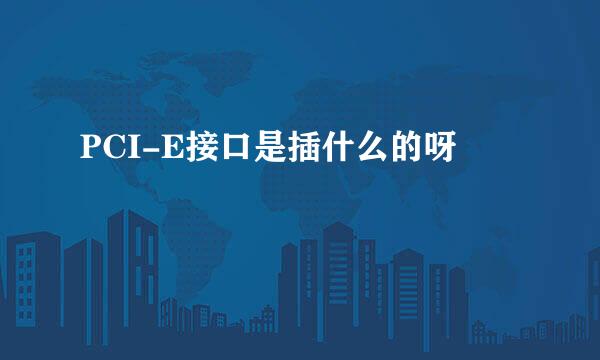 PCI-E接口是插什么的呀