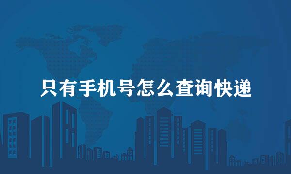 只有手机号怎么查询快递
