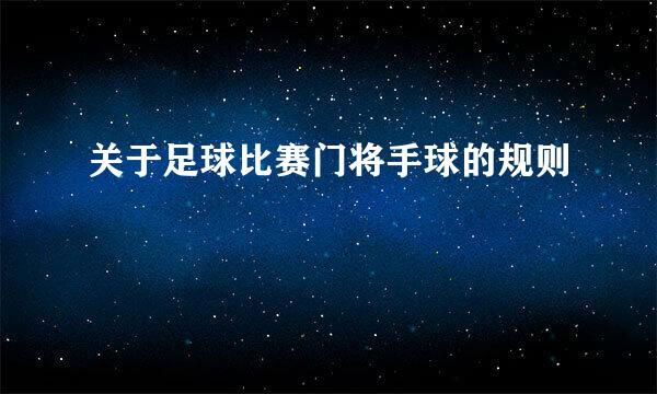关于足球比赛门将手球的规则