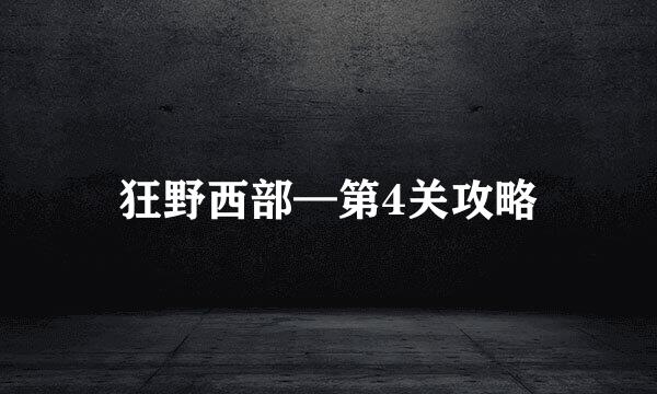 狂野西部—第4关攻略