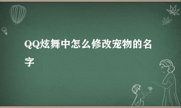 QQ炫舞中怎么修改宠物的名字