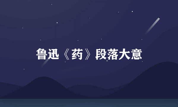 鲁迅《药》段落大意