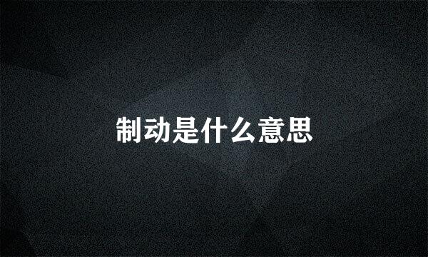 制动是什么意思