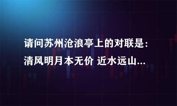 请问苏州沧浪亭上的对联是：清风明月本无价 近水远山皆有请？还是：清风明月本无价 近水遥山皆有情