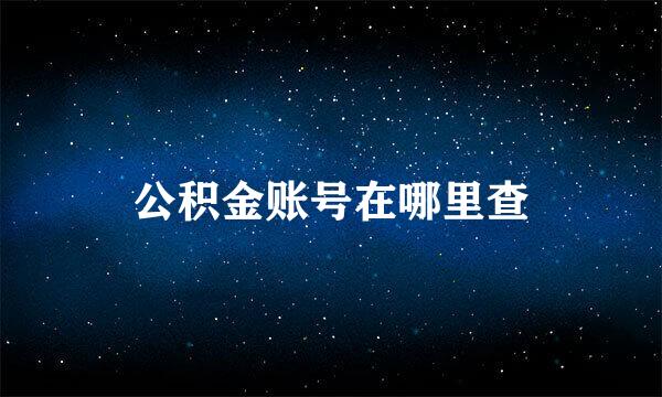 公积金账号在哪里查