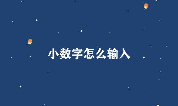 小数字怎么输入