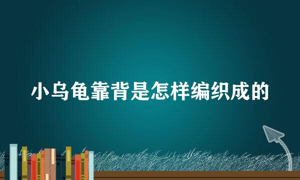 小乌龟靠背是怎样编织成的