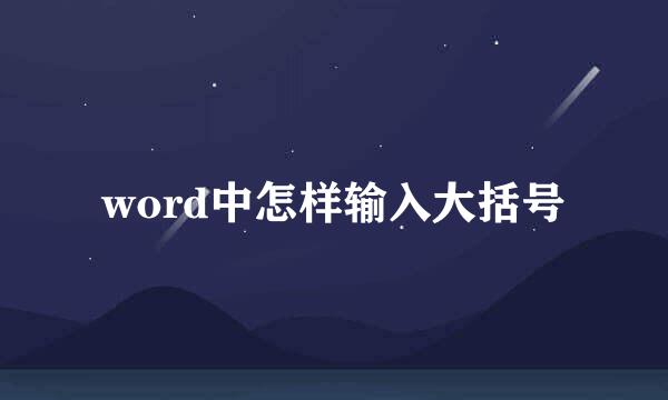 word中怎样输入大括号