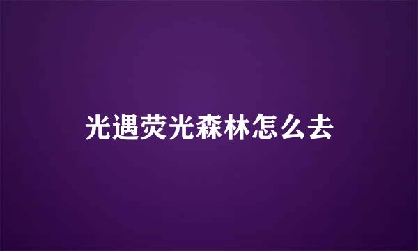 光遇荧光森林怎么去
