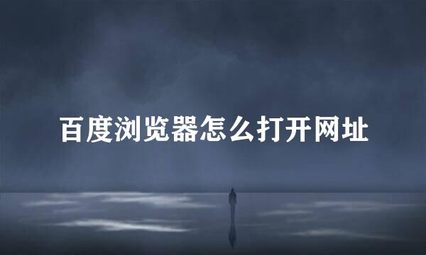 百度浏览器怎么打开网址