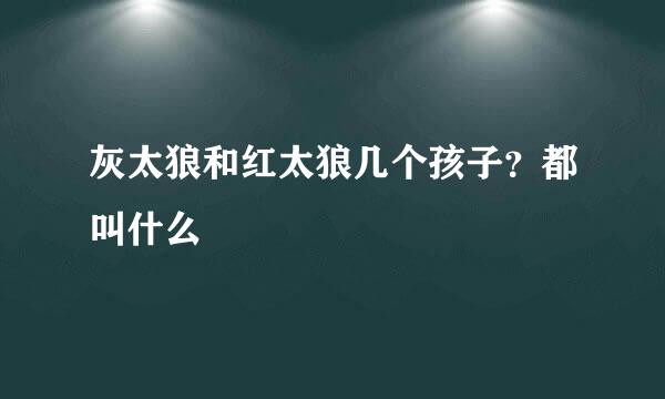 灰太狼和红太狼几个孩子？都叫什么