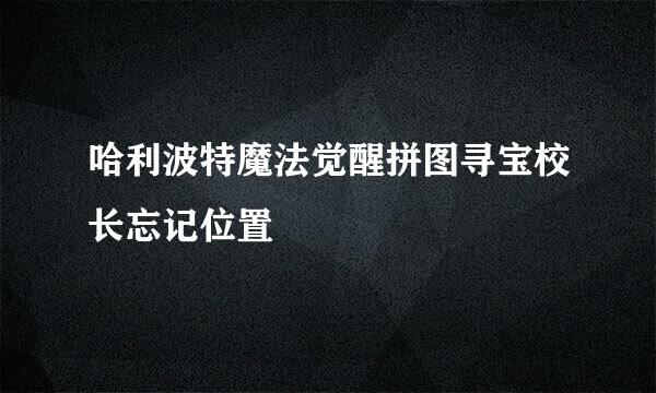 哈利波特魔法觉醒拼图寻宝校长忘记位置