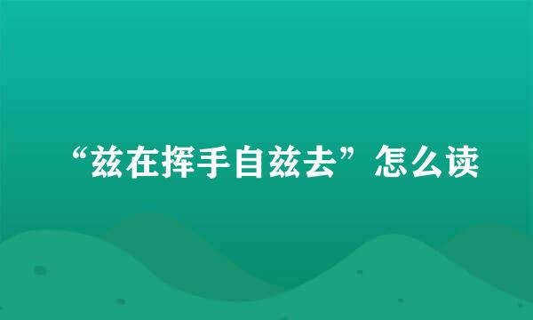 “兹在挥手自兹去”怎么读