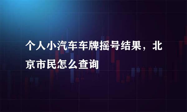个人小汽车车牌摇号结果，北京市民怎么查询