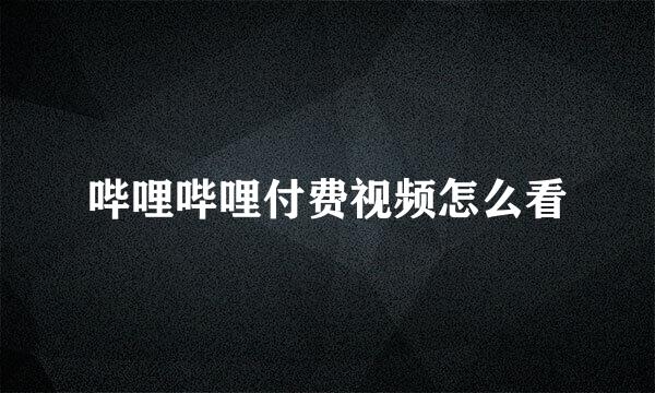 哔哩哔哩付费视频怎么看