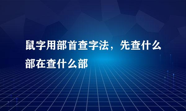 鼠字用部首查字法，先查什么部在查什么部