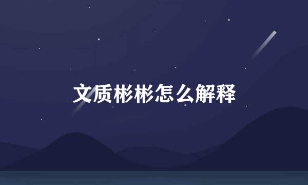 文质彬彬怎么解释