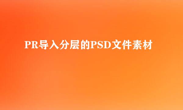 PR导入分层的PSD文件素材