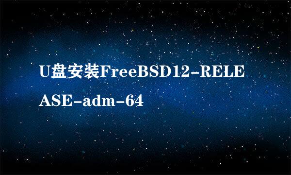 U盘安装FreeBSD12-RELEASE-adm-64