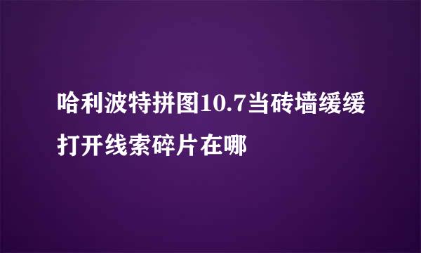 哈利波特拼图10.7当砖墙缓缓打开线索碎片在哪