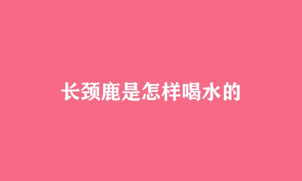 长颈鹿是怎样喝水的