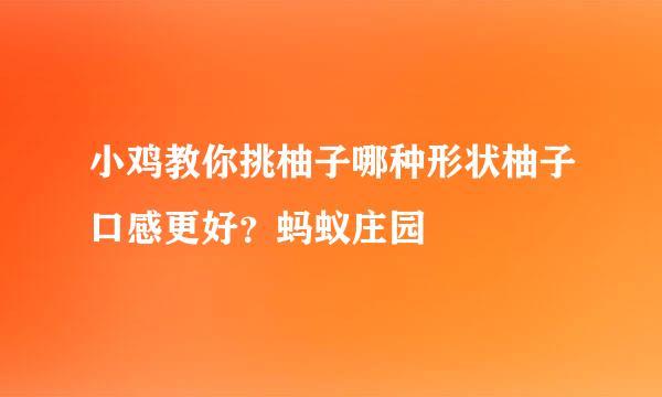 小鸡教你挑柚子哪种形状柚子口感更好？蚂蚁庄园