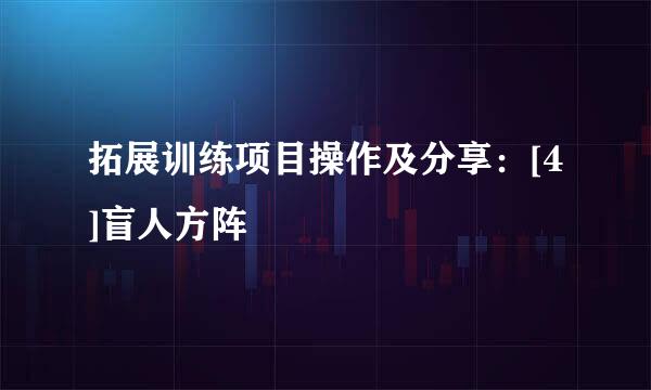 拓展训练项目操作及分享：[4]盲人方阵