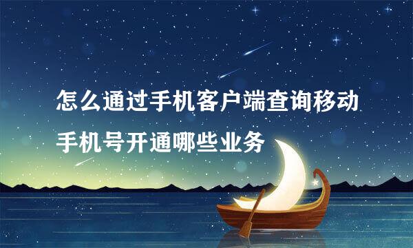 怎么通过手机客户端查询移动手机号开通哪些业务