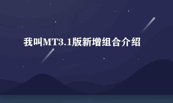 我叫MT3.1版新增组合介绍