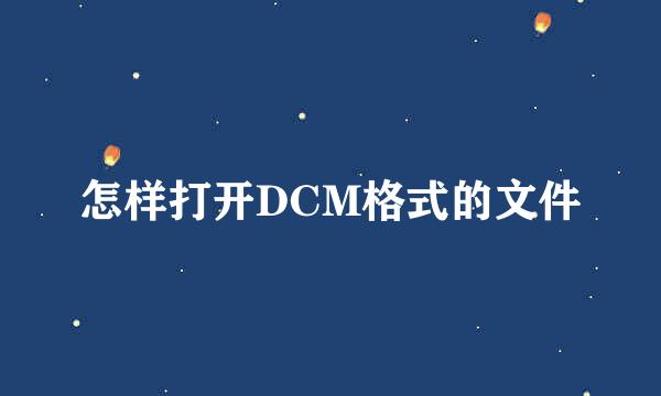 怎样打开DCM格式的文件