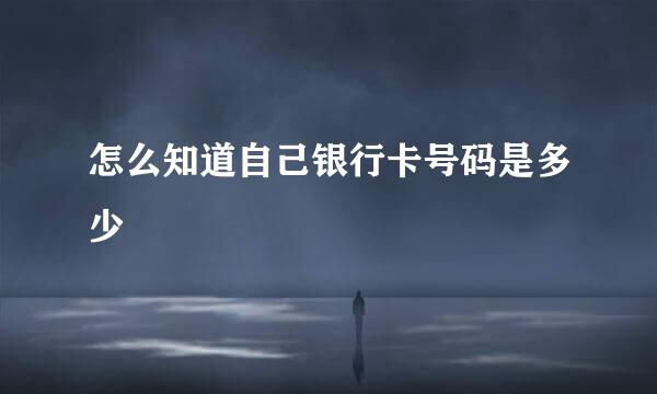 怎么知道自己银行卡号码是多少