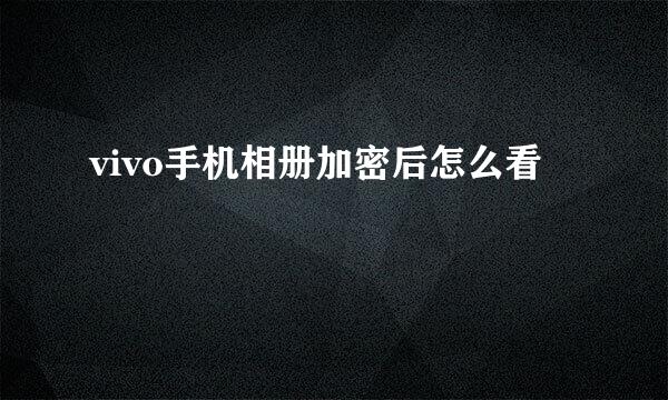 vivo手机相册加密后怎么看