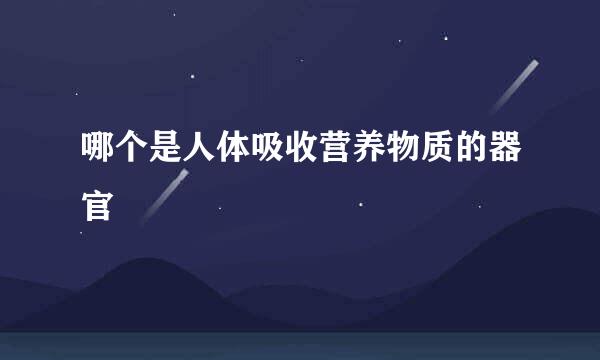 哪个是人体吸收营养物质的器官