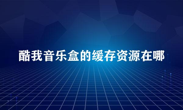 酷我音乐盒的缓存资源在哪