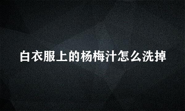 白衣服上的杨梅汁怎么洗掉