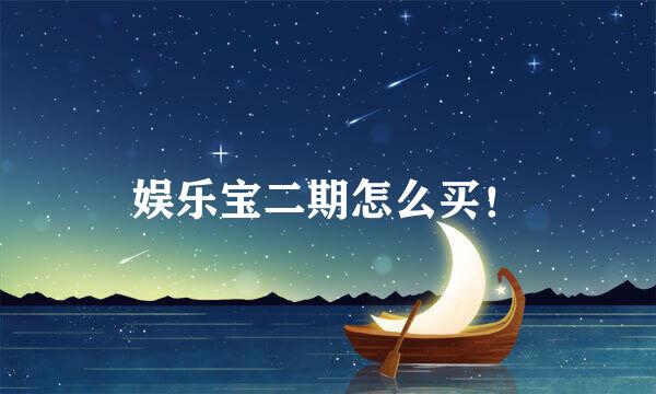 娱乐宝二期怎么买！