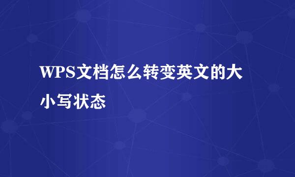 WPS文档怎么转变英文的大小写状态