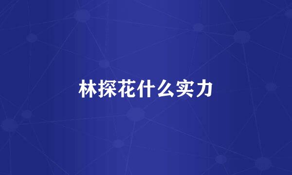 林探花什么实力