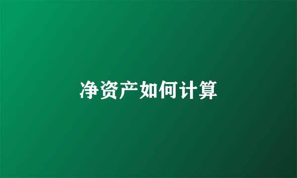 净资产如何计算